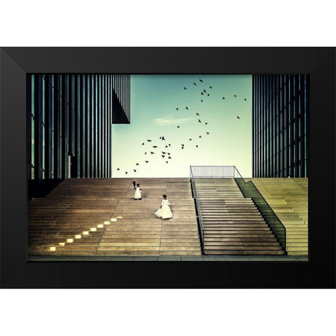 Free like a bird Black Modern Wood Framed Art Print by Mohrmann, Dennis