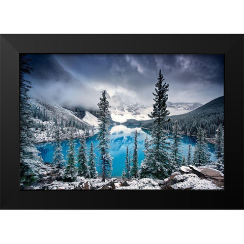 Morning blues Black Modern Wood Framed Art Print by Cole, Trevor