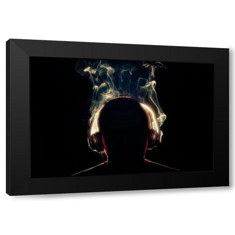 At maximum volume Black Modern Wood Framed Art Print by Ianeva, Aida