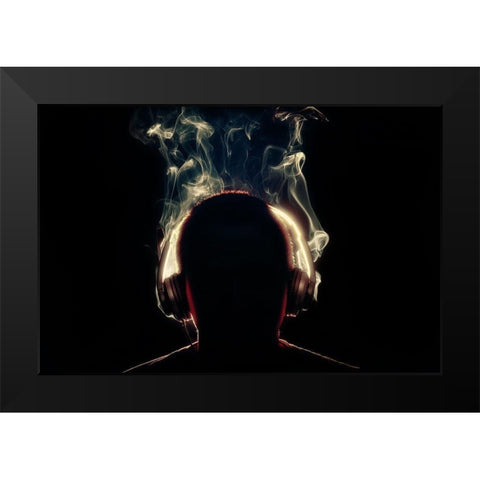 At maximum volume Black Modern Wood Framed Art Print by Ianeva, Aida