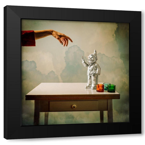 Holy shit Black Modern Wood Framed Art Print with Double Matting by Ambra