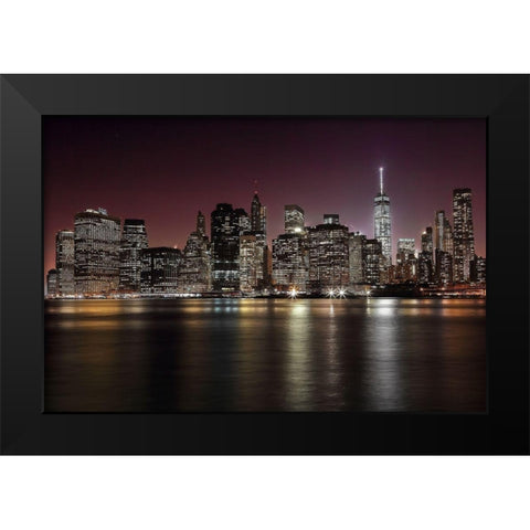 NYC Skyline Black Modern Wood Framed Art Print by Merino, Nicolas