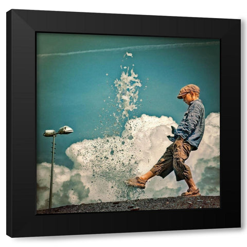 rainbows end Black Modern Wood Framed Art Print with Double Matting by Ambra