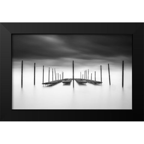 The Oyster Bar Black Modern Wood Framed Art Print by Staelens, Christophe