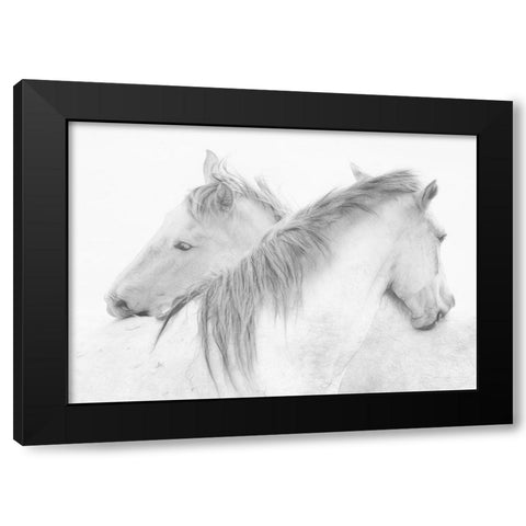 Horses Black Modern Wood Framed Art Print by Stas, Marie-Anne