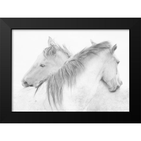 Horses Black Modern Wood Framed Art Print by Stas, Marie-Anne