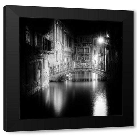 Venice Black Modern Wood Framed Art Print with Double Matting by Ghirardini, Tanja