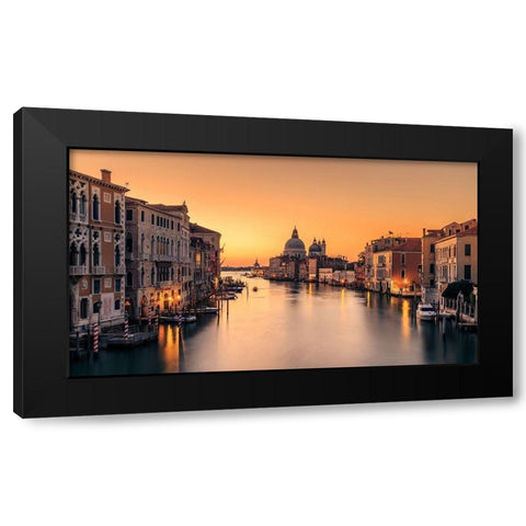 Dawn on Venice Black Modern Wood Framed Art Print with Double Matting by Zhang, Eric