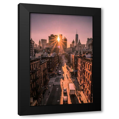 The All Seeing Sun Black Modern Wood Framed Art Print by R. Veizaga, Christopher