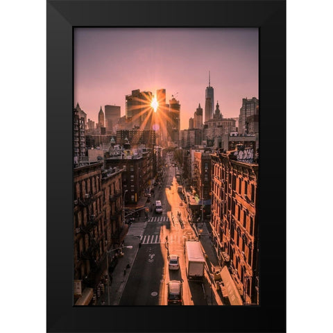 The All Seeing Sun Black Modern Wood Framed Art Print by R. Veizaga, Christopher