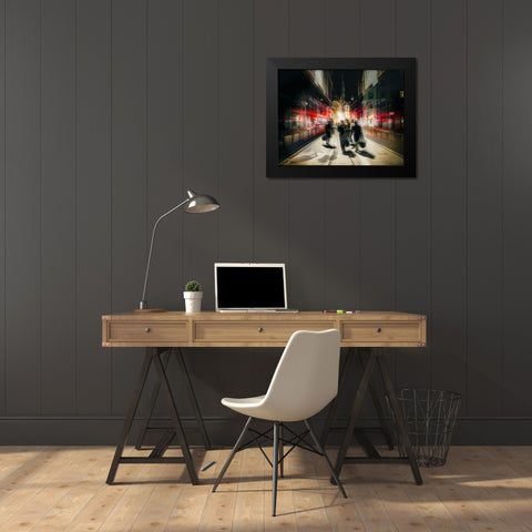 Free Exit Black Modern Wood Framed Art Print by Chiriaco, Carmine