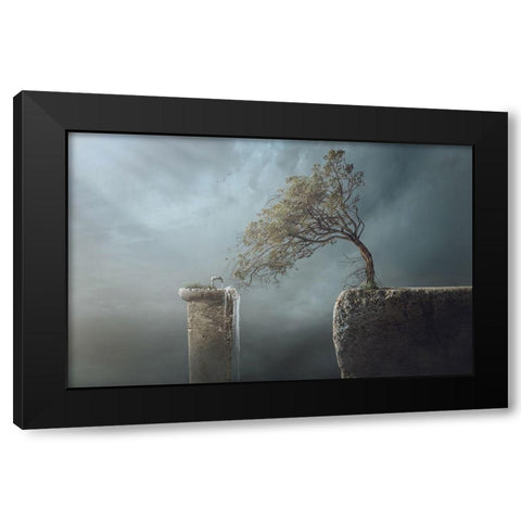 Drink Water Black Modern Wood Framed Art Print by Almawash, Sulaiman