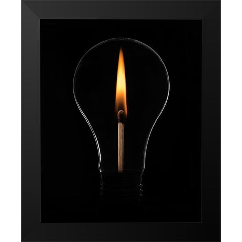 Match Black Modern Wood Framed Art Print by Matsumura, Naoki