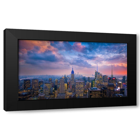 Top of The Rock Black Modern Wood Framed Art Print with Double Matting by Zheng, Michael
