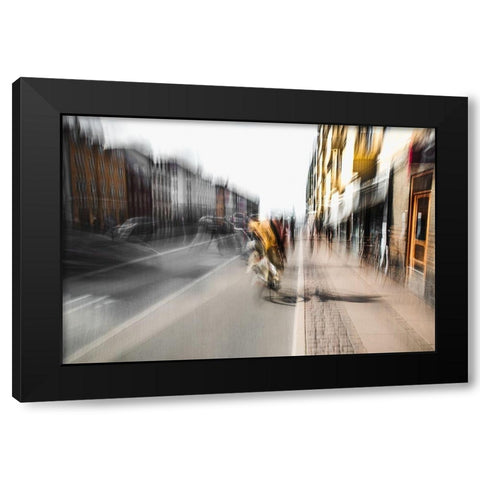 Bicycle tour Black Modern Wood Framed Art Print by Chiriaco, Carmine