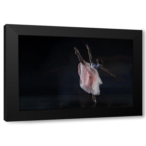 Dancer Black Modern Wood Framed Art Print with Double Matting by Zhang, Libby
