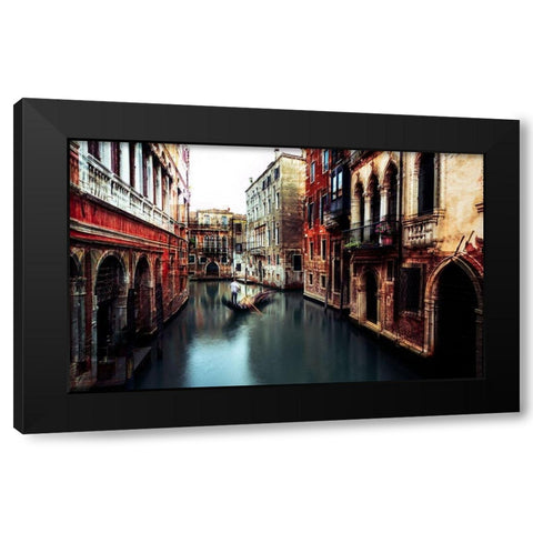 The Gondolier Black Modern Wood Framed Art Print by Chiriaco, Carmine