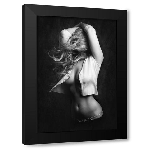 Mia Black Modern Wood Framed Art Print with Double Matting by Rise, Zachar