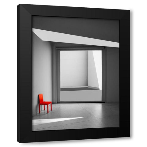 The red chair Black Modern Wood Framed Art Print with Double Matting by Schuster, Inge