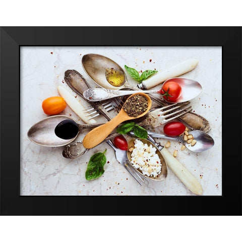 SpoonsandSalad Black Modern Wood Framed Art Print by Karina, Aleksandrova