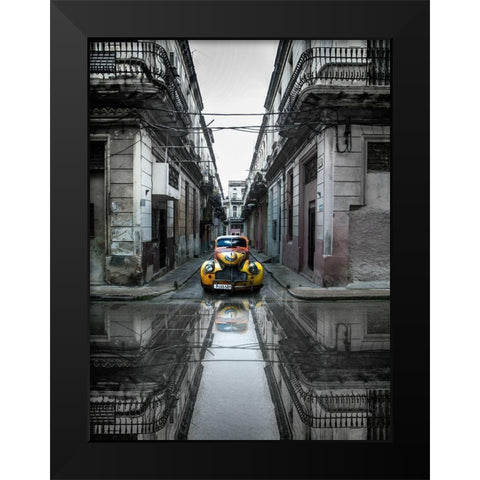 Classic old car in Havana Cuba Black Modern Wood Framed Art Print by Yosifov, Svetlin