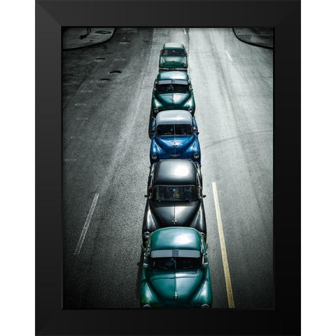 Vintage cars Havana Fantasy Black Modern Wood Framed Art Print by Yosifov, Svetlin