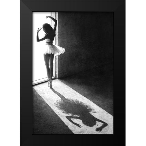 Shadow Dance Black Modern Wood Framed Art Print by Kisworo, Sebastian