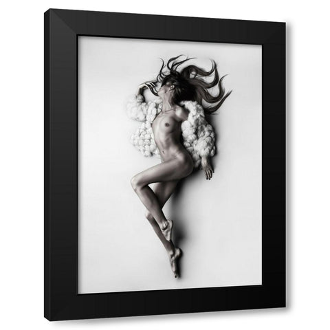 Flaming Black Modern Wood Framed Art Print with Double Matting by Valevicius, Aurimas