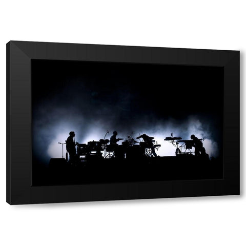 The band Black Modern Wood Framed Art Print by Lenne, Thomas