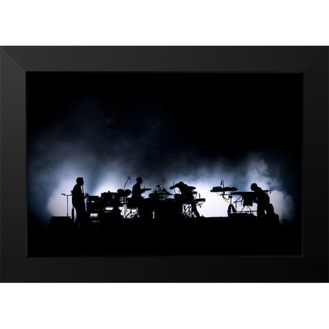 The band Black Modern Wood Framed Art Print by Lenne, Thomas