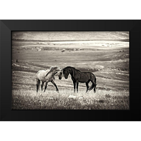 close encounter Black Modern Wood Framed Art Print by Vidak, Vedran