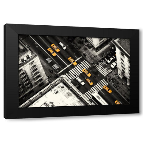 Yellow Flow Black Modern Wood Framed Art Print with Double Matting by Kloren, Stefan
