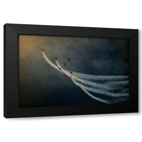 Air show Black Modern Wood Framed Art Print with Double Matting by Grambone, Antonio
