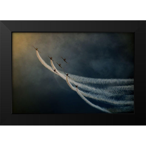 Air show Black Modern Wood Framed Art Print by Grambone, Antonio