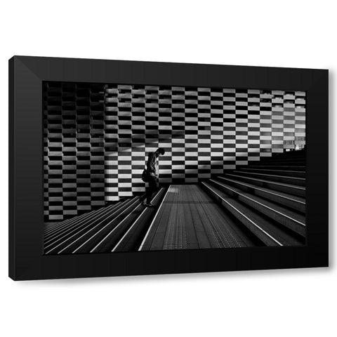 Stairs Black Modern Wood Framed Art Print with Double Matting by Sugimoto, Koji