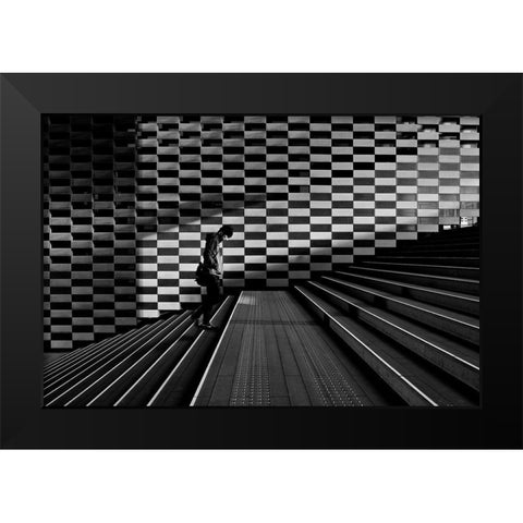 Stairs Black Modern Wood Framed Art Print by Sugimoto, Koji