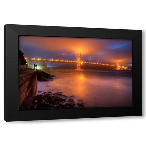 The Place Where Romance Starts Black Modern Wood Framed Art Print with Double Matting by Lee, William