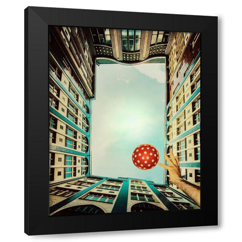 play it Black Modern Wood Framed Art Print by Ambra