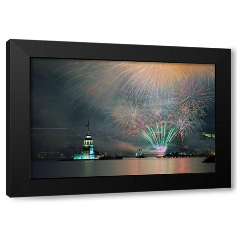 celebration Black Modern Wood Framed Art Print by Canakci, Ibrahim