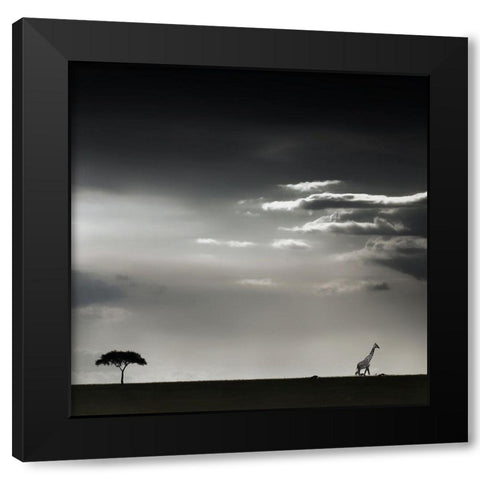 15 minutes of happiness Black Modern Wood Framed Art Print by Flour, Piet