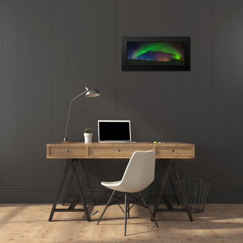 Northern Lights Black Modern Wood Framed Art Print by Samuelsen, Roy