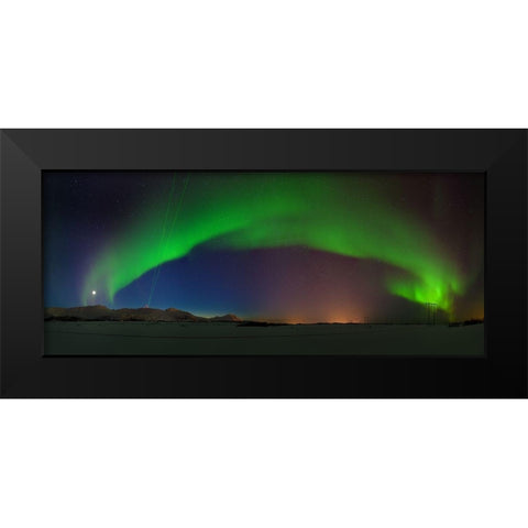 Northern Lights Black Modern Wood Framed Art Print by Samuelsen, Roy