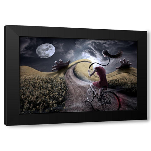 Lightheaded Black Modern Wood Framed Art Print with Double Matting by Kiciak, Christophe