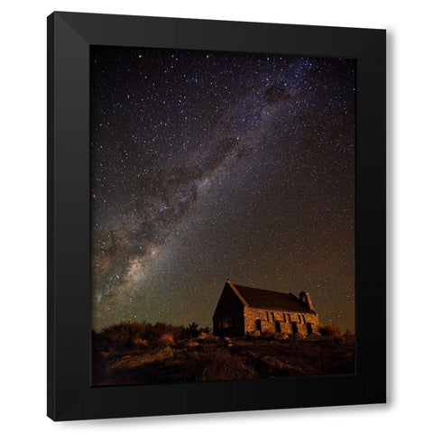 Church of the Good Shepherd Black Modern Wood Framed Art Print by Zhang, Yan