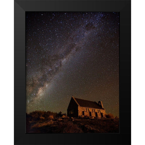 Church of the Good Shepherd Black Modern Wood Framed Art Print by Zhang, Yan