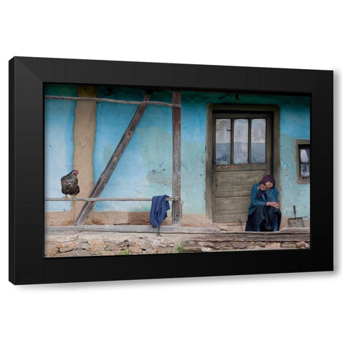 Old and blue Black Modern Wood Framed Art Print with Double Matting by Georgescu, Codruta