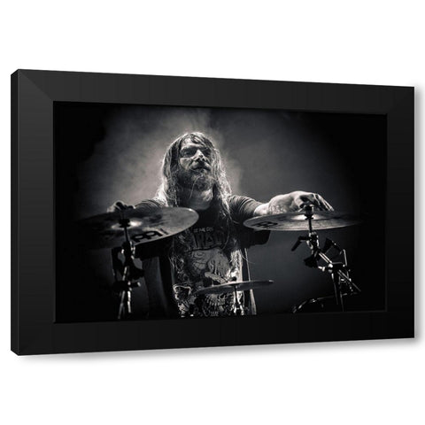 Loudblast Black Modern Wood Framed Art Print with Double Matting by