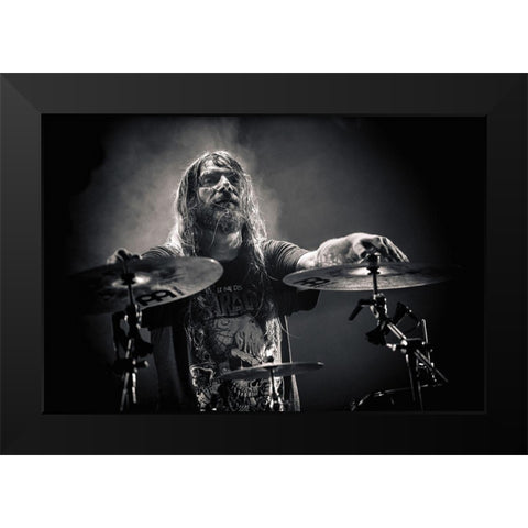 Loudblast Black Modern Wood Framed Art Print by