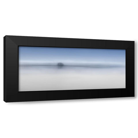 The twilight river Black Modern Wood Framed Art Print by Dou, Shenshen