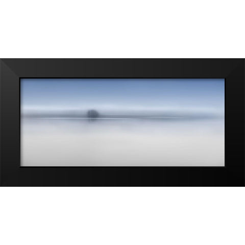 The twilight river Black Modern Wood Framed Art Print by Dou, Shenshen